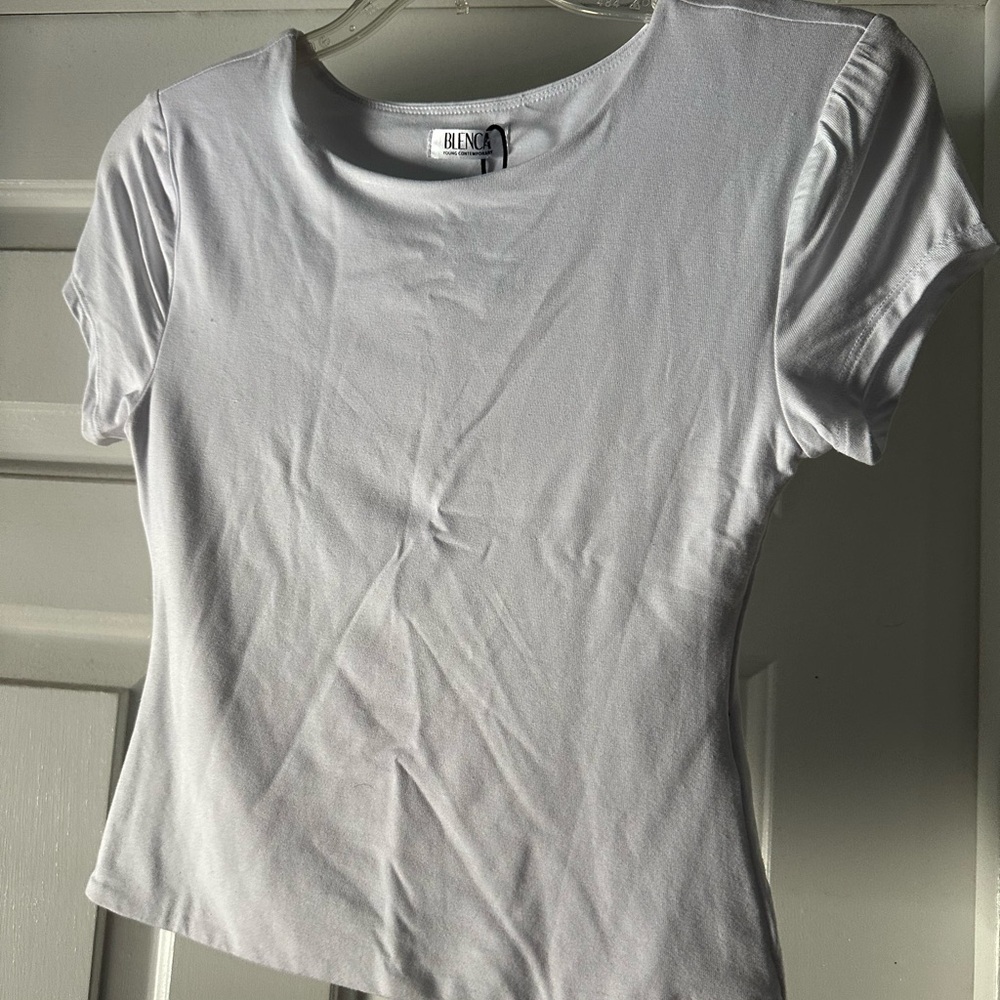 White Fitted Short Sleeve Tee